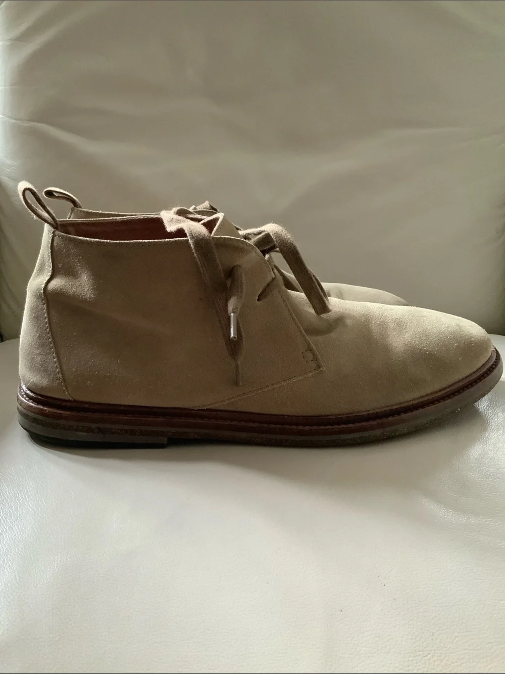 John Varvatos Suede Boots Mens 10M Tan Chukka Ankle Lace Up Desert Designer.